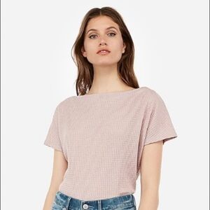 NWT Express PINK waffle knit short sleeve shirt XL